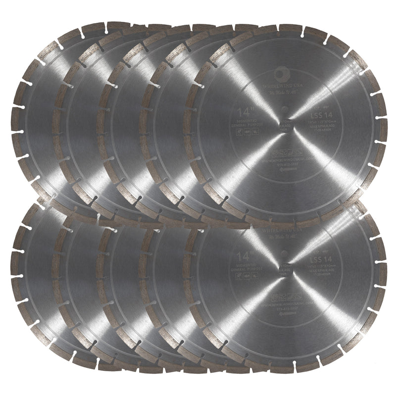 14 inch Diamond Saw Blades 14"x.125"x.395"  Suitable for cutting concrete bricks, asphalt, walls, floors and masonry