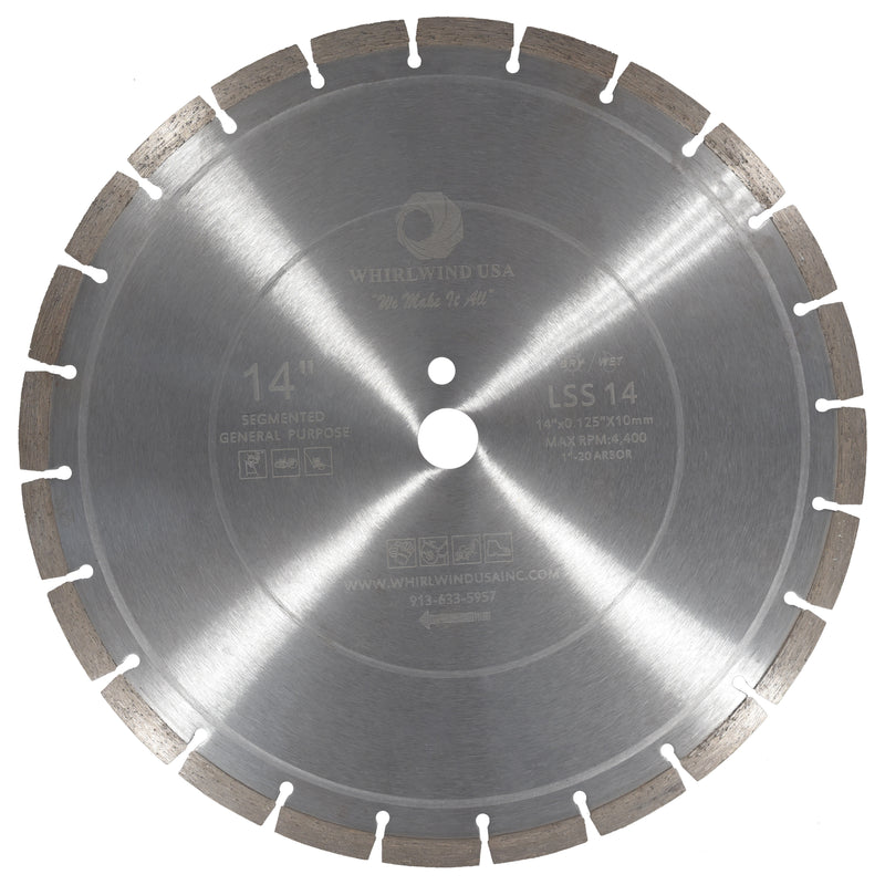 14 inch Diamond Saw Blades 14"x.125"x.395"  Suitable for cutting concrete bricks, asphalt, walls, floors and masonry